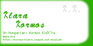 klara kormos business card